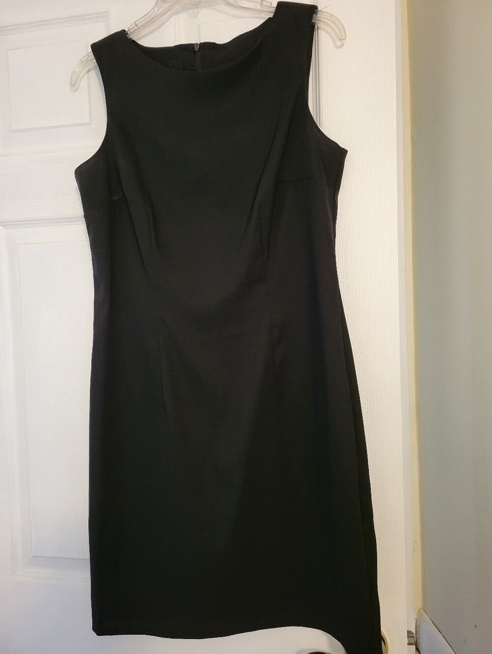 NWOT AB Studio Classic Black Sleeveless Midi Sheath Dress